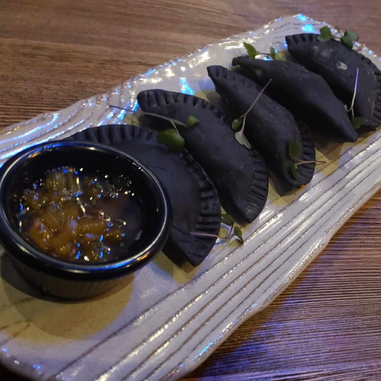 SMALL PLATES - Black Empanadas de Camarones 