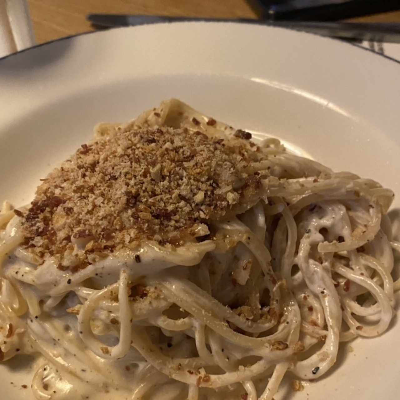 Spaghetti Alfredo e Prosciutto