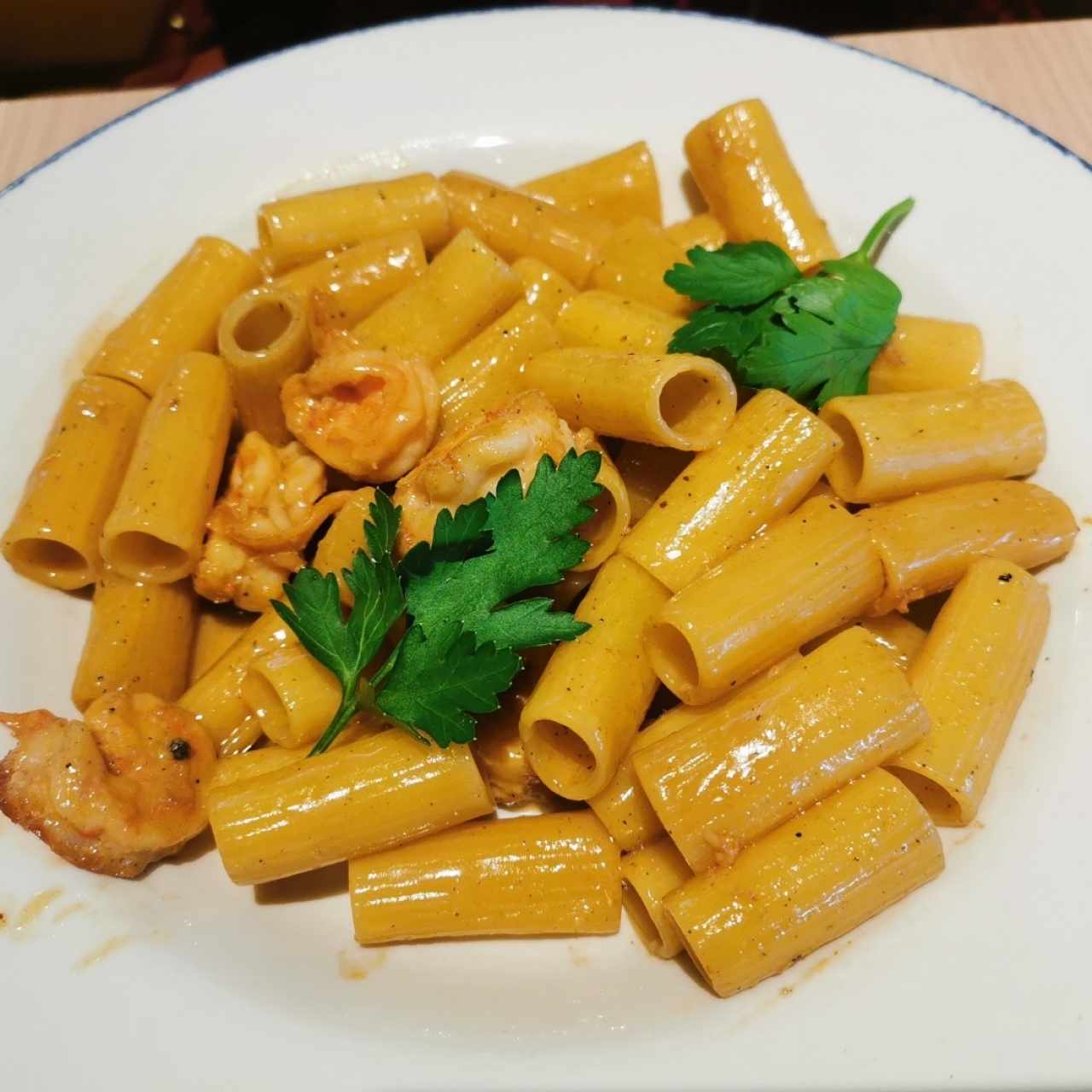 Pasta con camarones