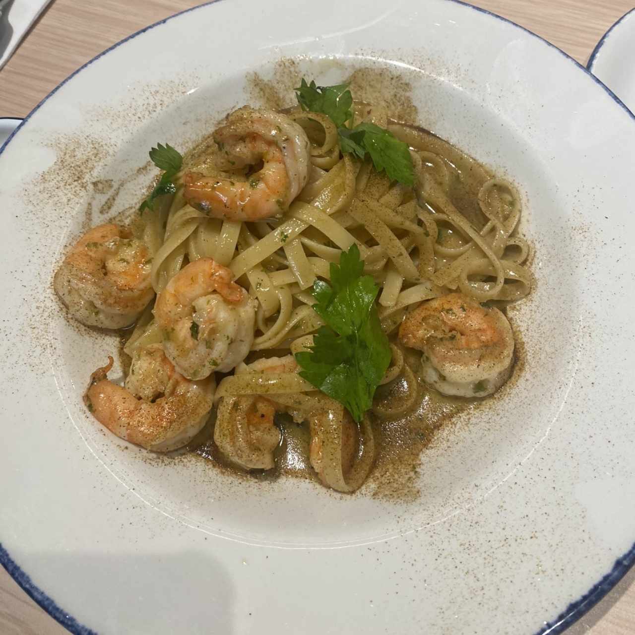 Pasta con camarones