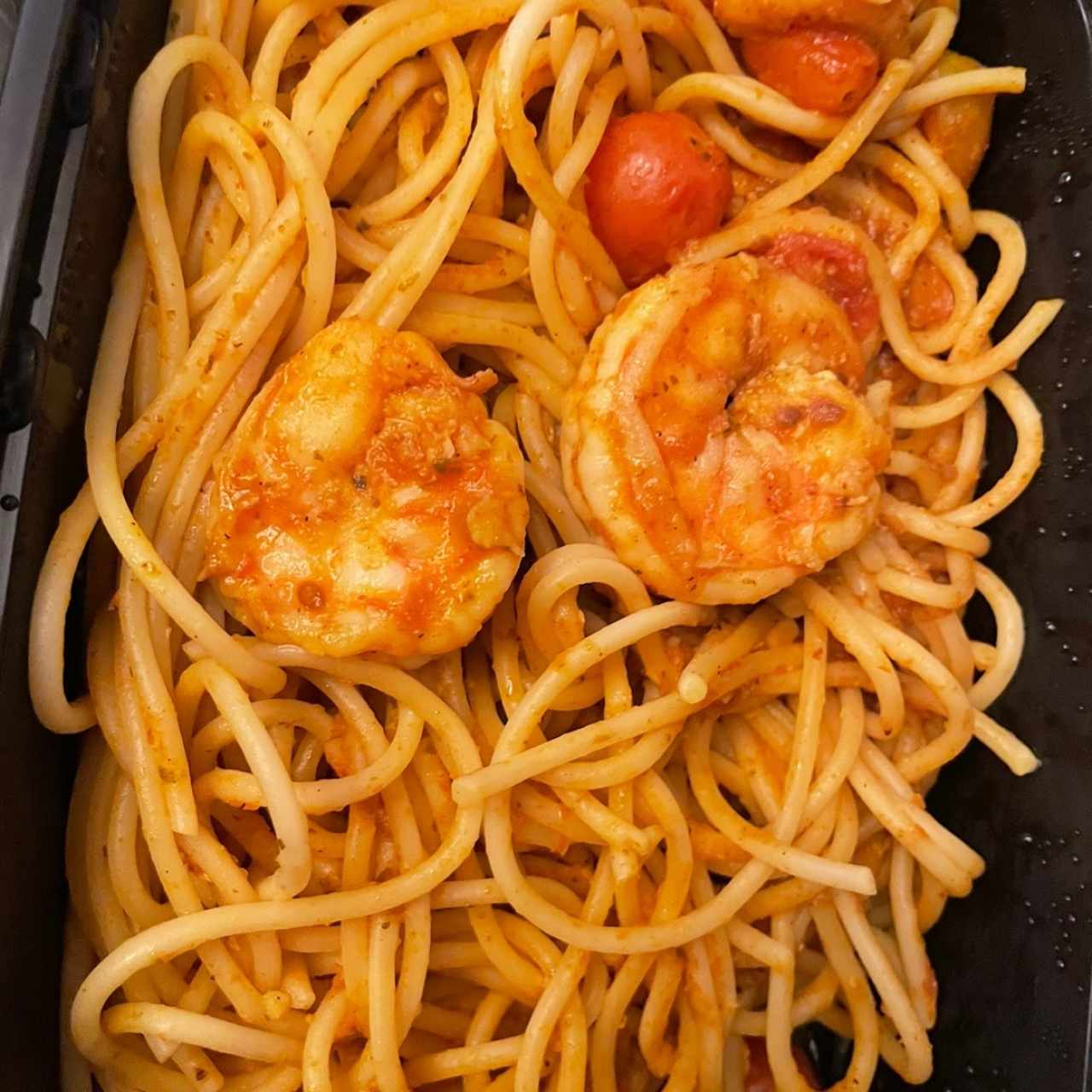 pasta con langostinos