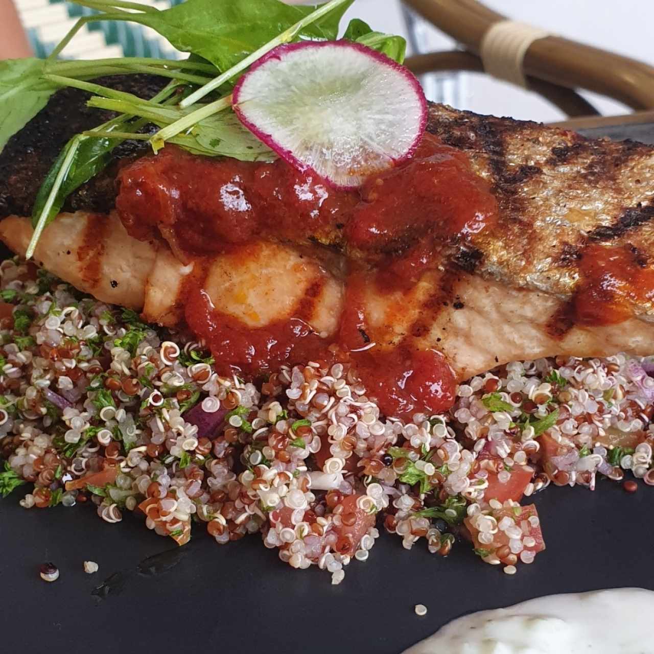 salmón con quinoa 