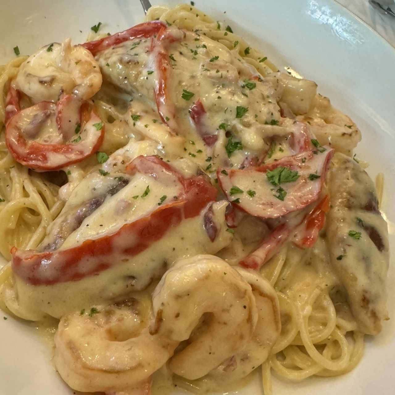 Chicken & Shrimp Carbonara