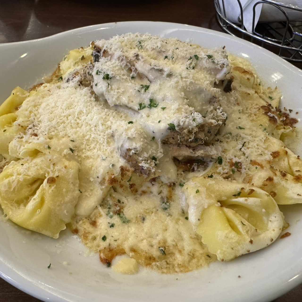 Asiago Tortelloni Alfredo With Grilled Chicken