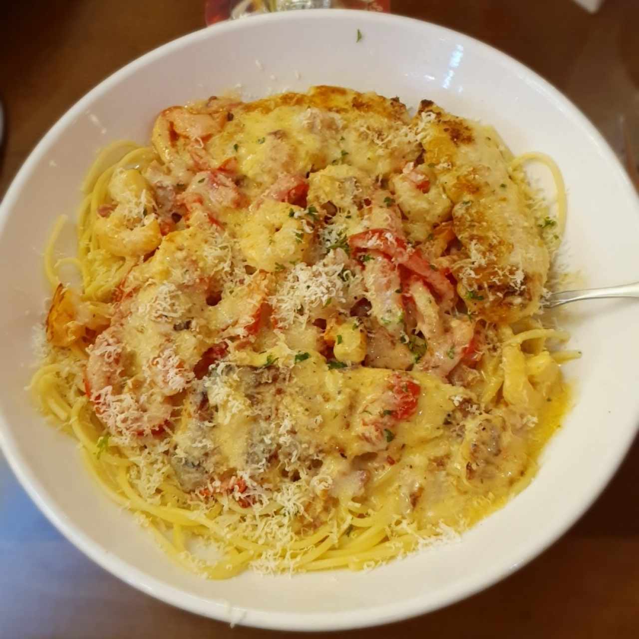 Chicken & Shrimp Carbonara