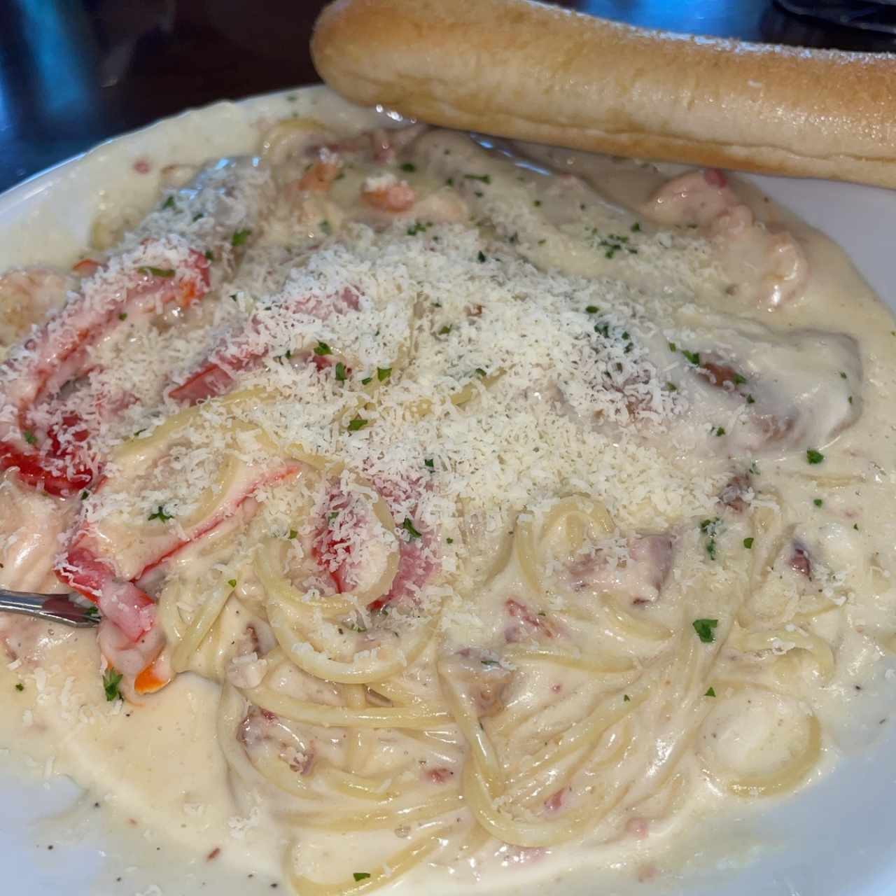 Chicken & Shrimp Carbonara