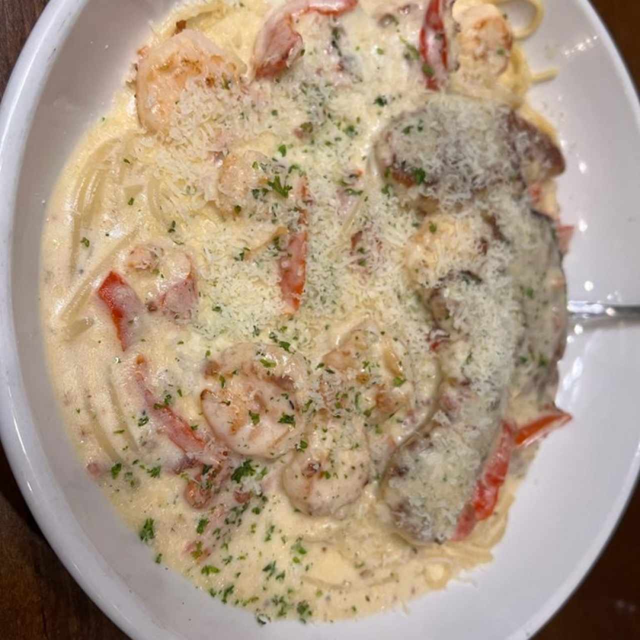 6 Oz Sirloin With Fettucine Alfredo