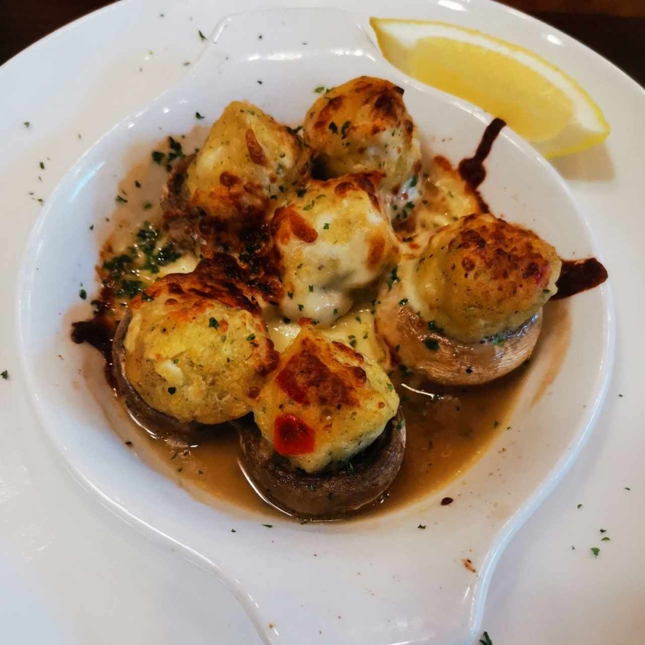 Seafood stuffed mushrooms