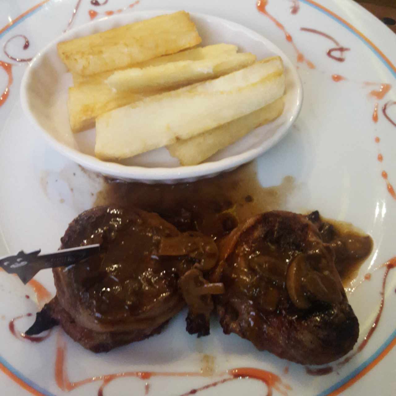 Filet Mignon 12 oz... not sure about the 12oz though