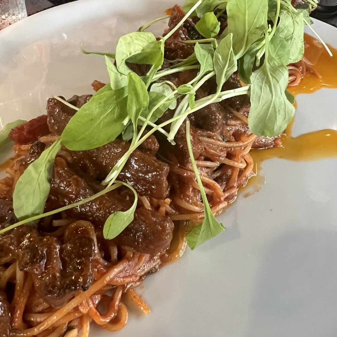 Spaghetti con entraña