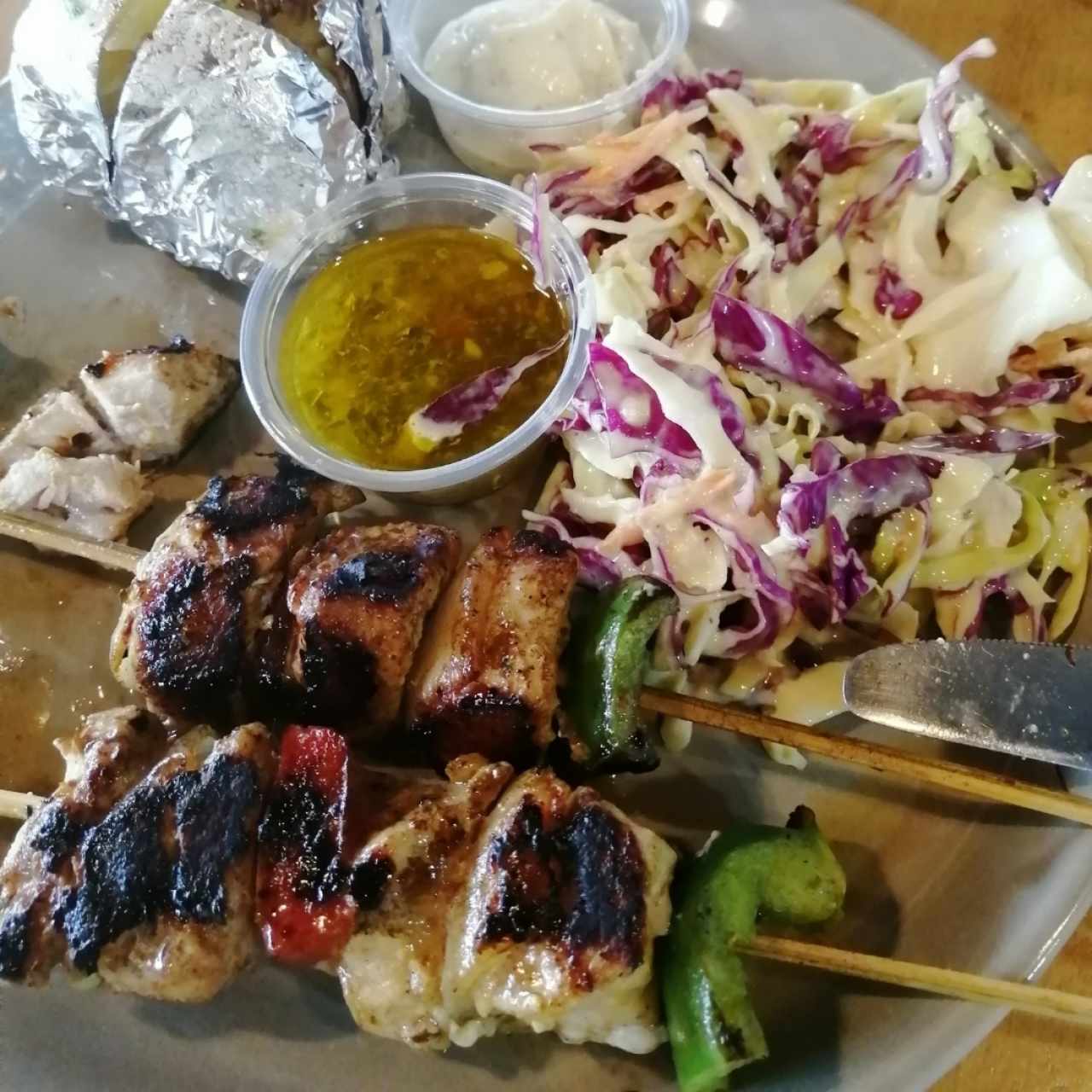 Brochetas de pollo