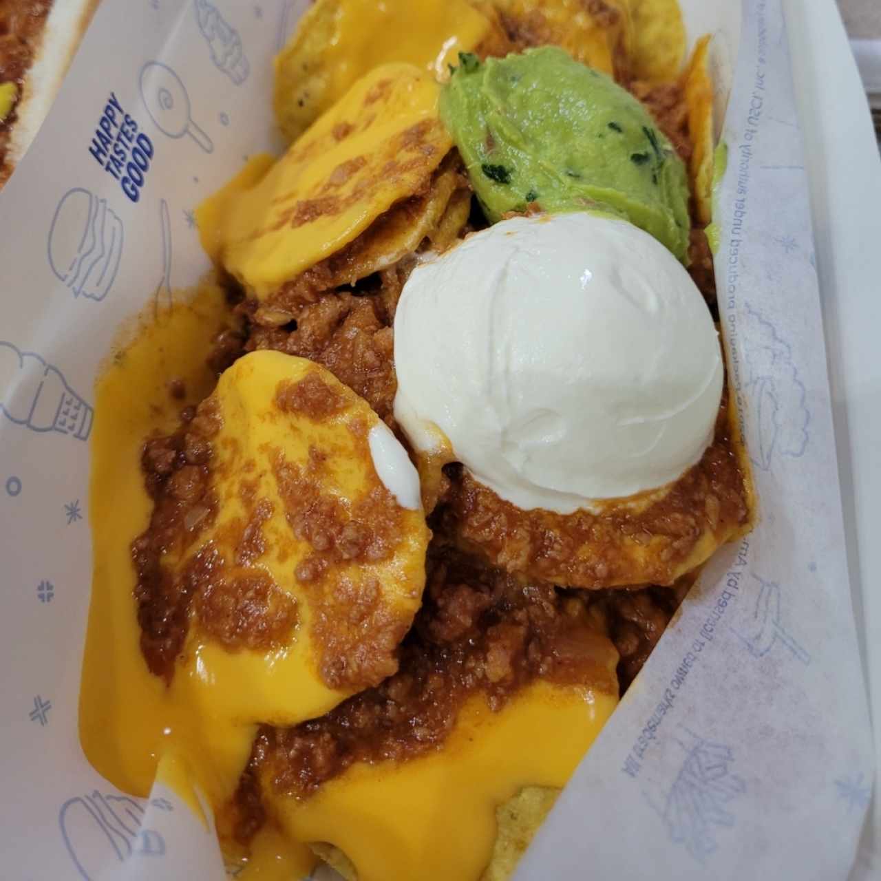 nachos con chili/queso