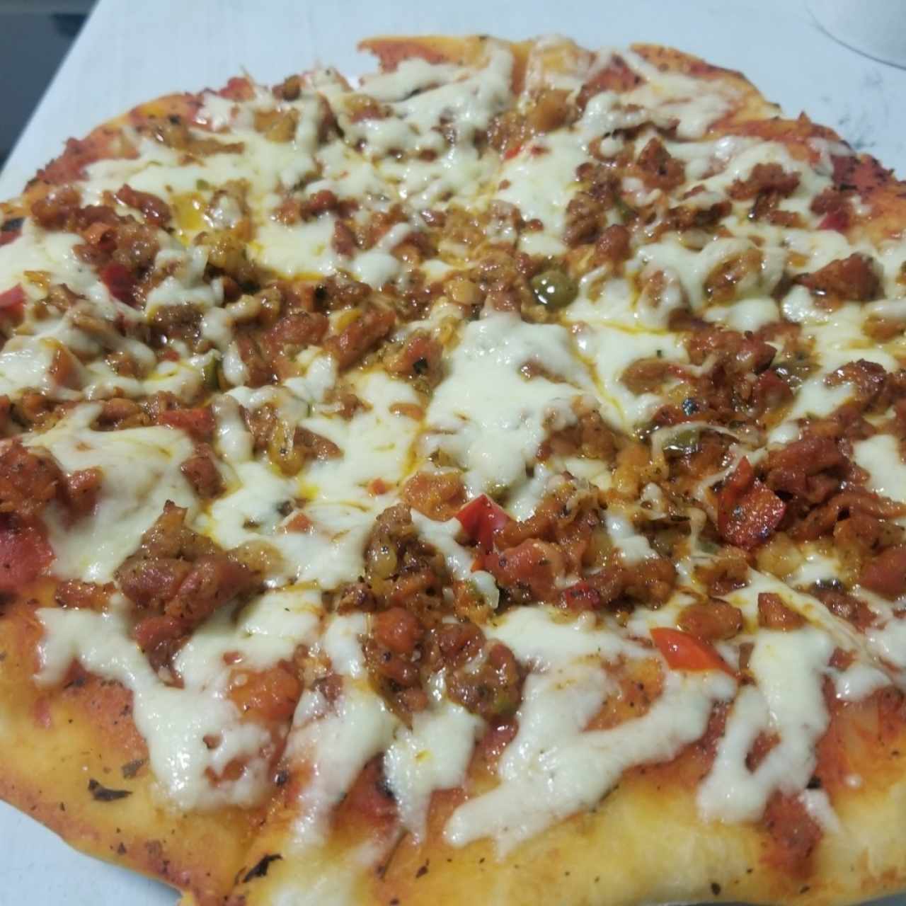 Pizza Artesanal La puerca, de choriza santeña