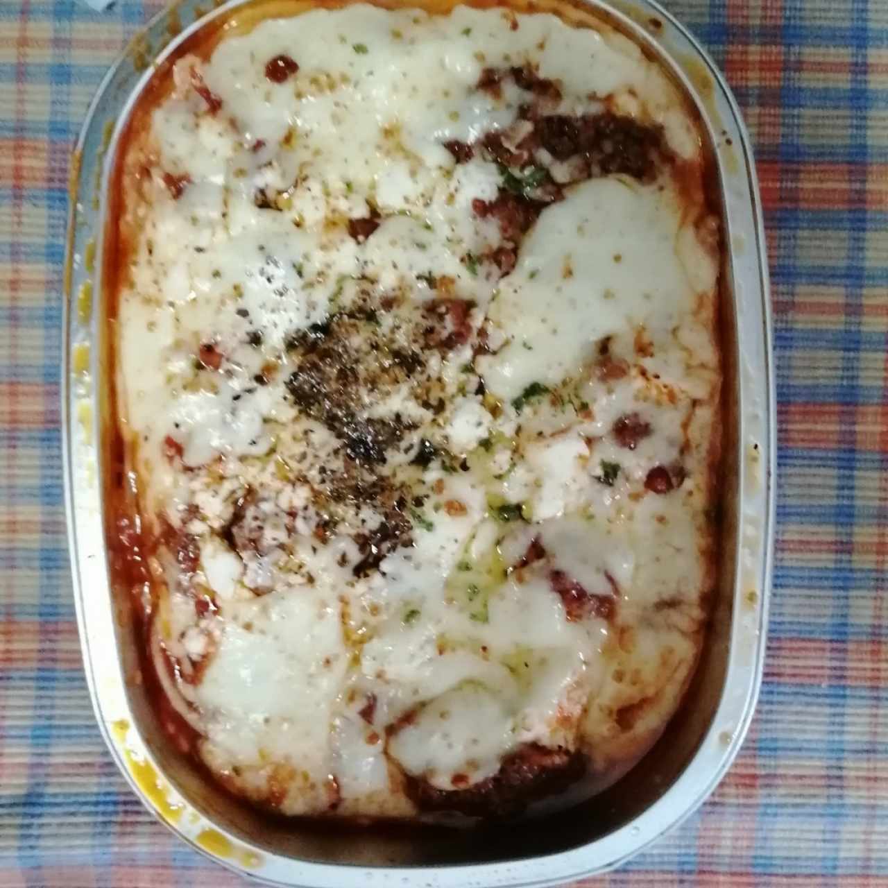 spaghetti con kima bolognesa gratinada