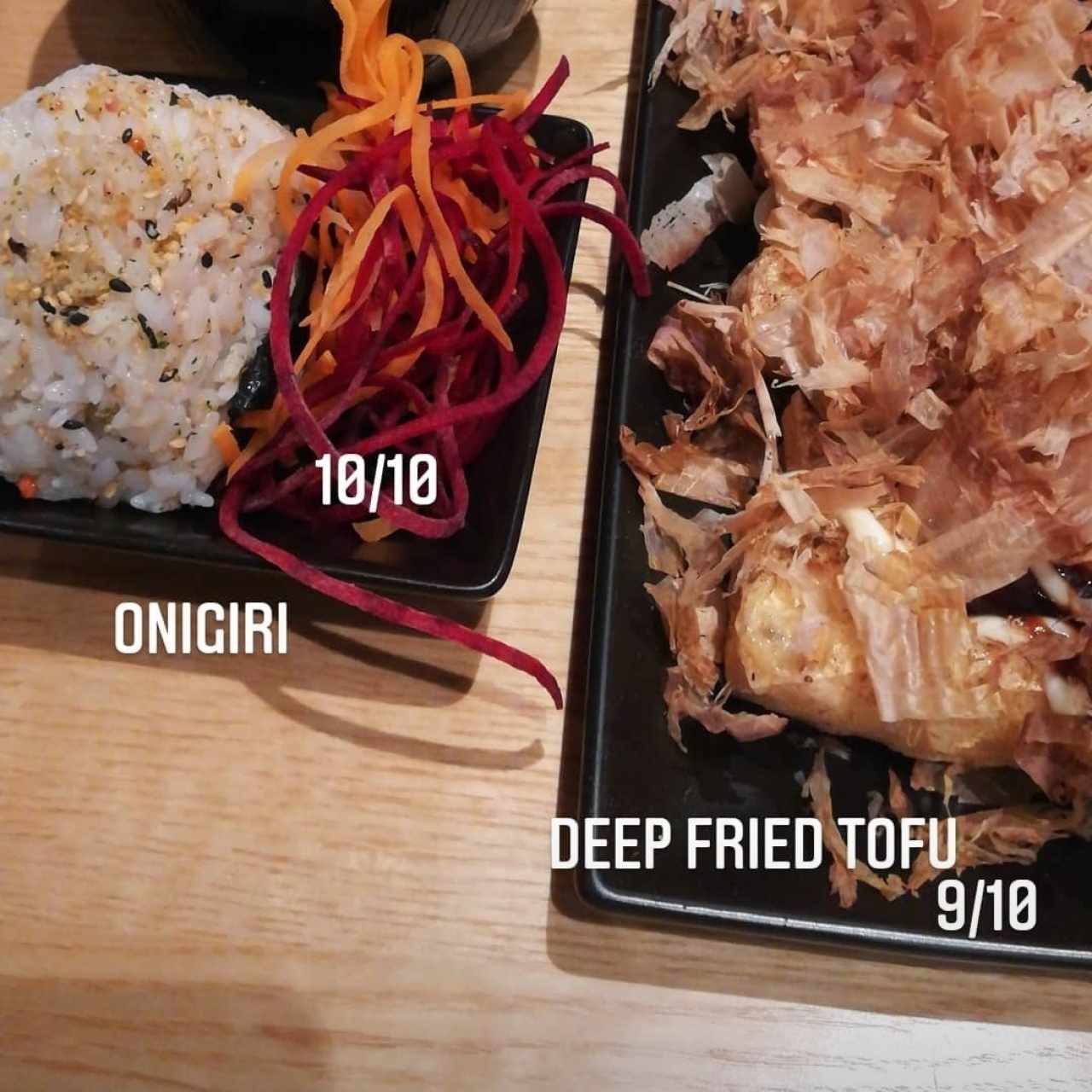 Onigiri & tofu frito 
