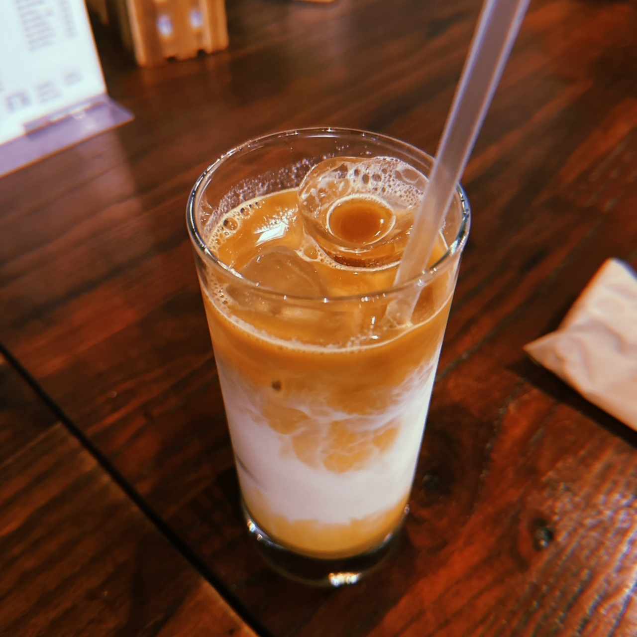 Iced caramel latte