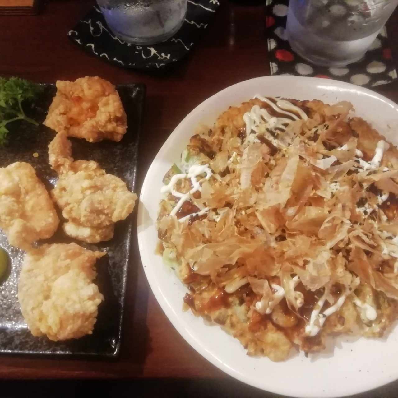 Okonomiyaki de camarón 