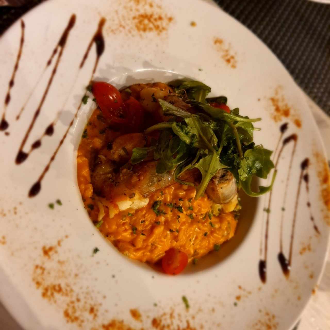 risotto con camarones y langostinos