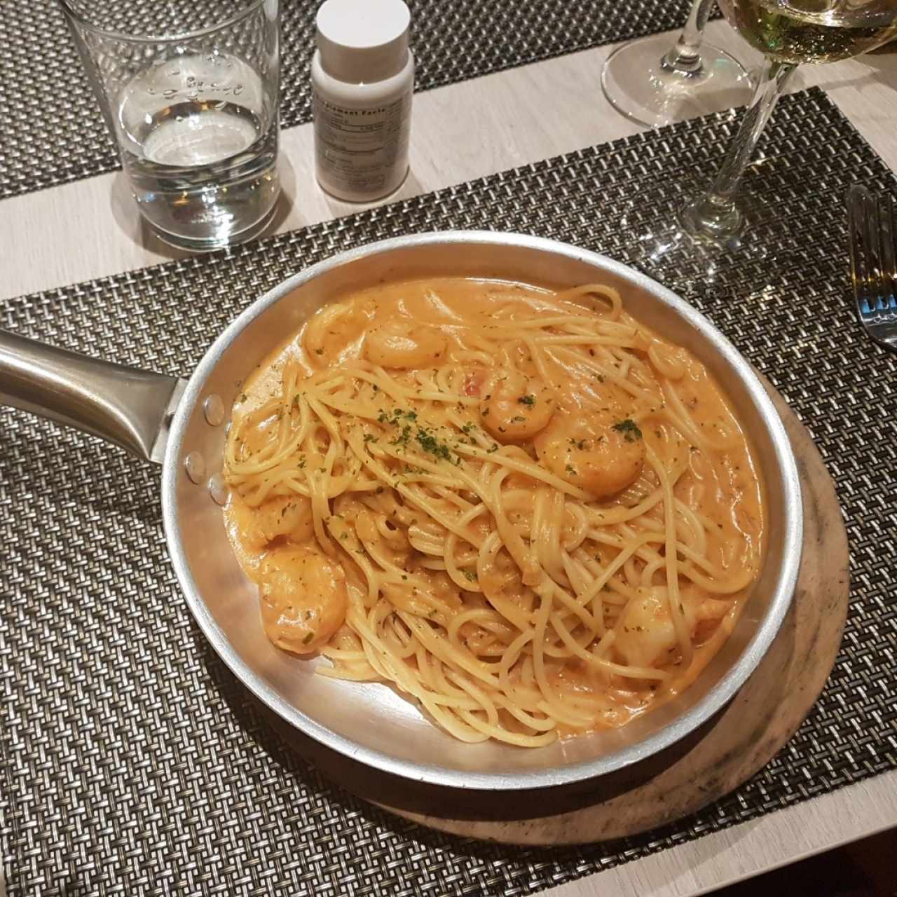 Espagueti Marsalla (con camarones)
