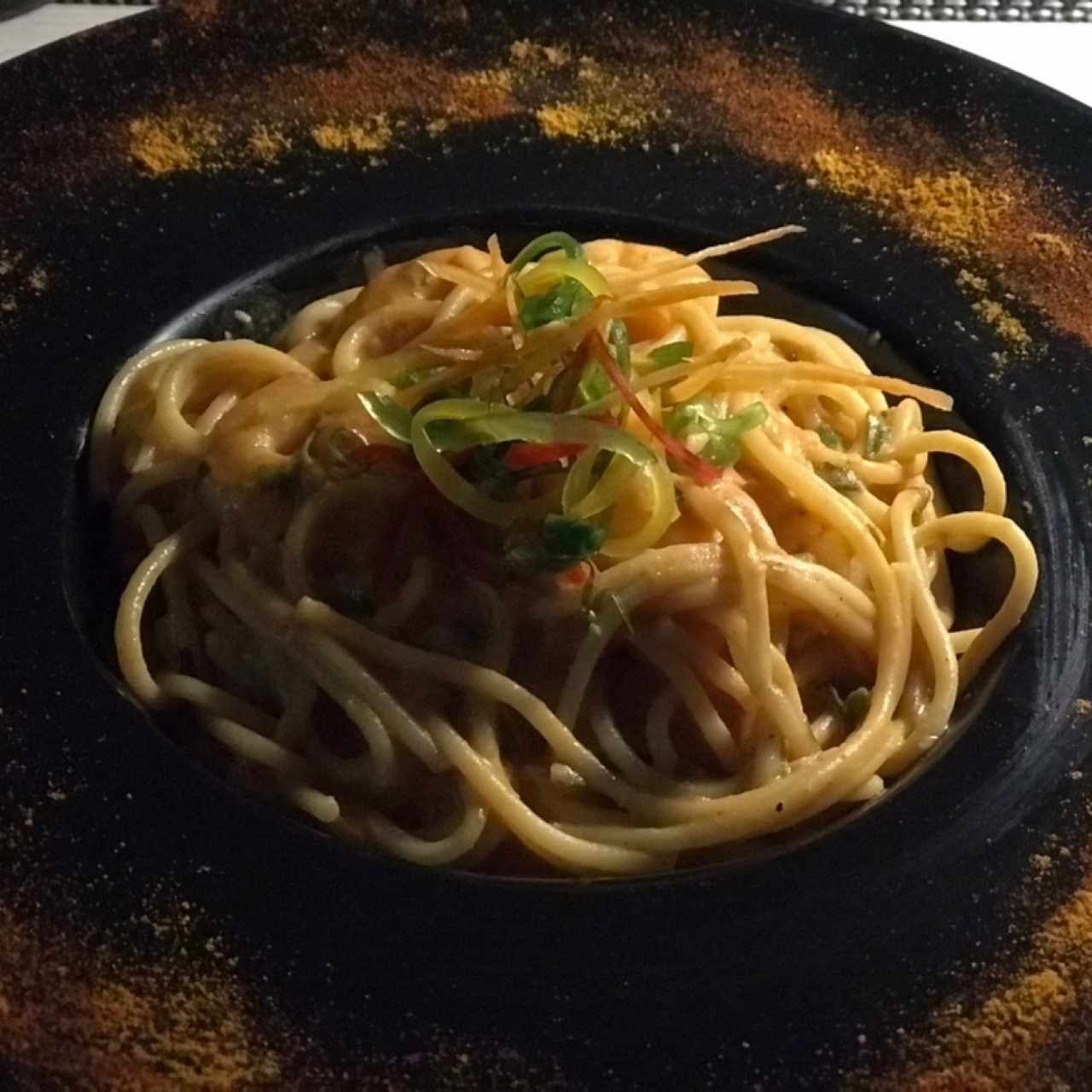 Pasta con Gambas. 