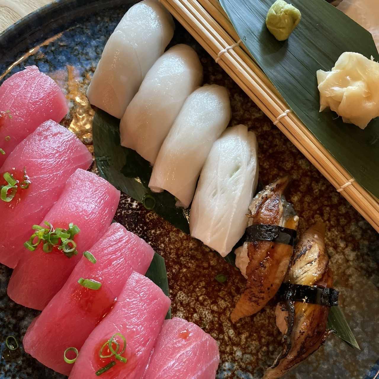 Sushi de atun rojo y blanco