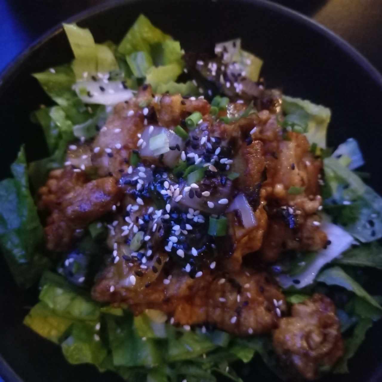 Pollo Teriyaki en cama de lechuga