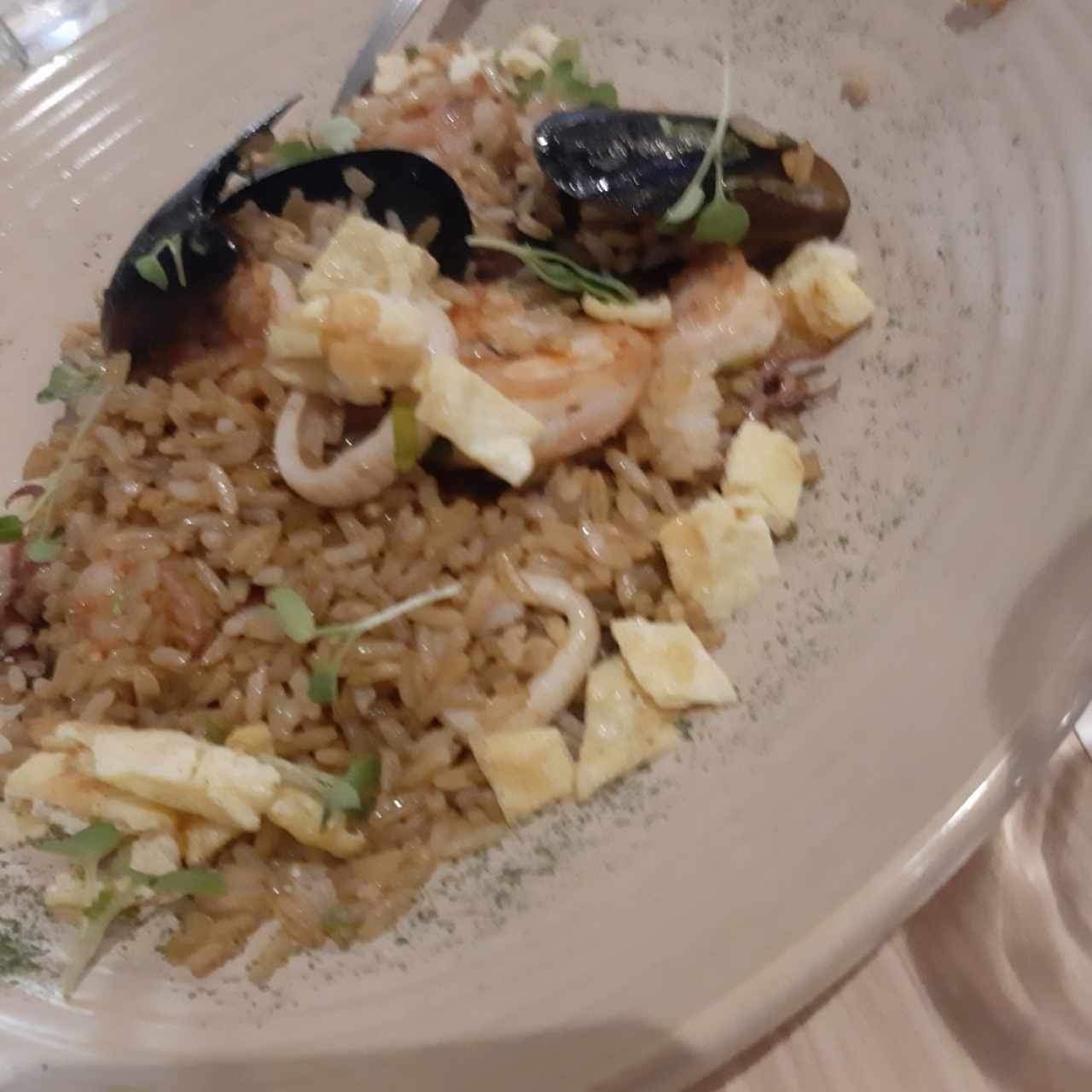 arroz chaufa con mariscos