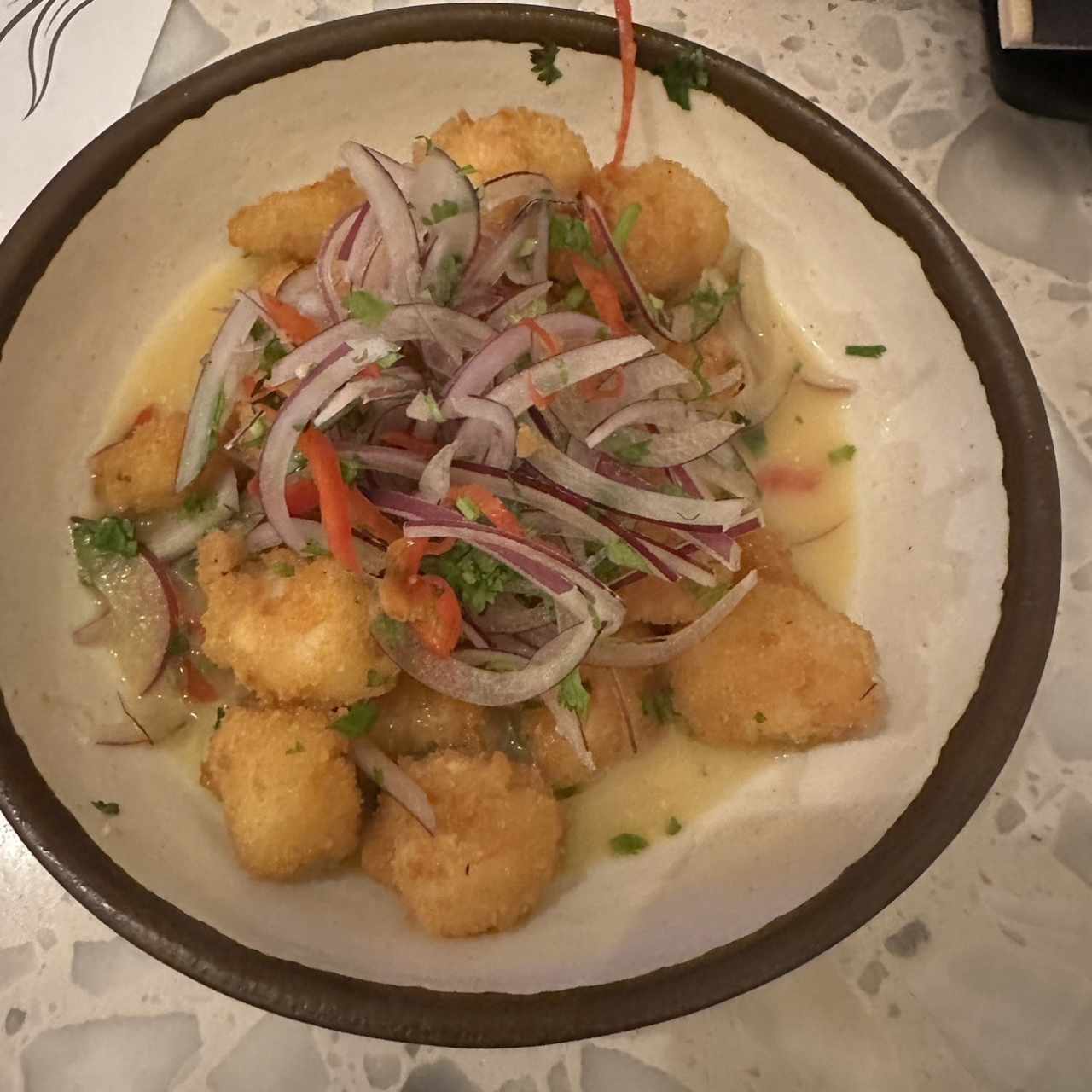 Ceviche Frito de Pescado Blanco