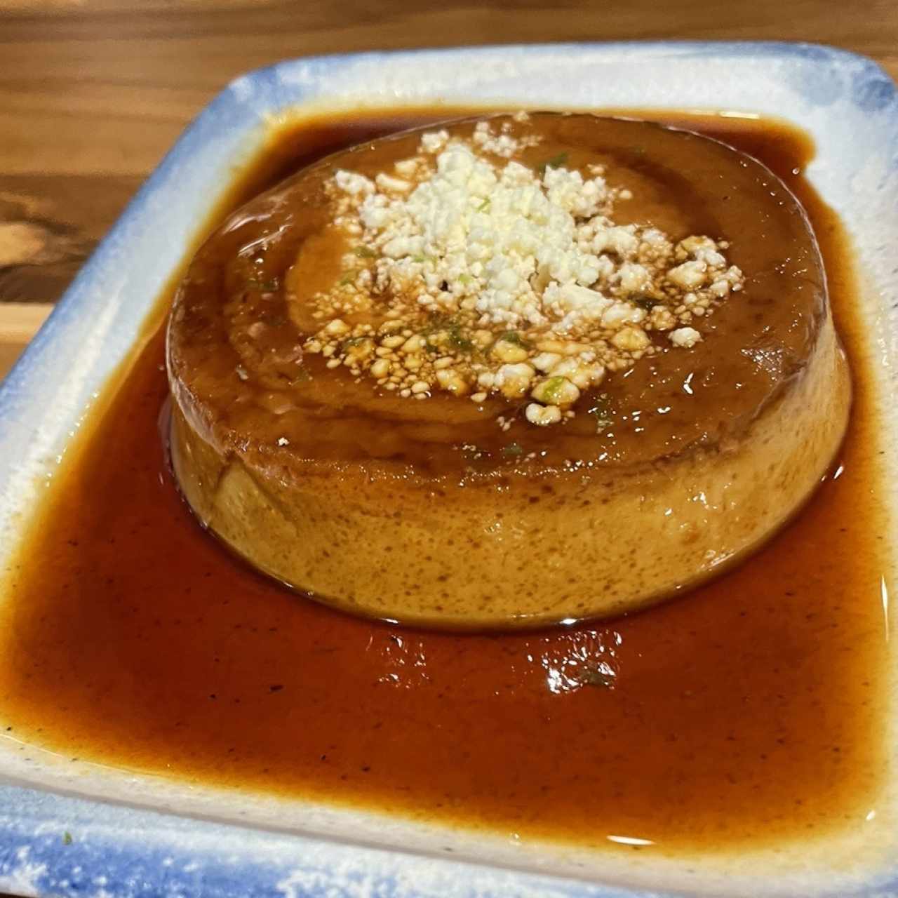 Flan de café con queso blanco