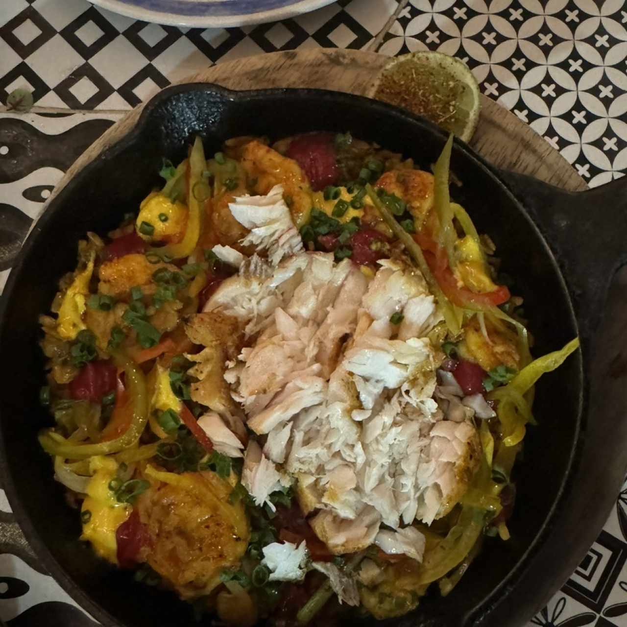 Arroz con Concolón de mariscos y Pescado