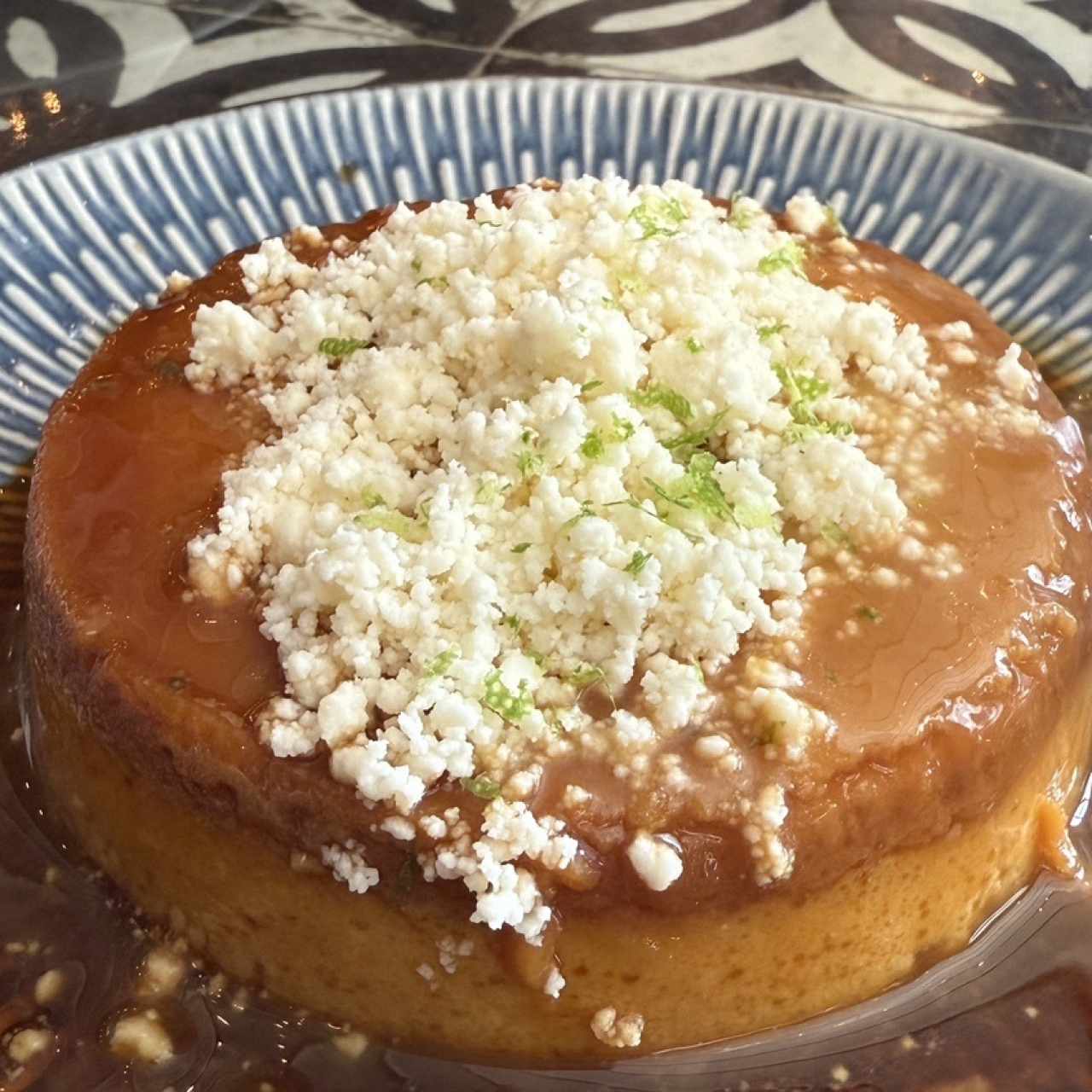 Flan de café con queso blanco