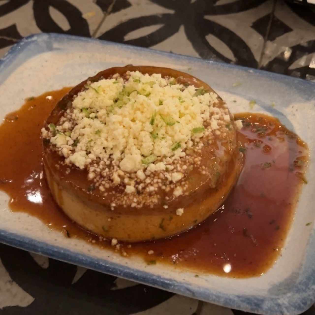 Flan de café con queso blanco