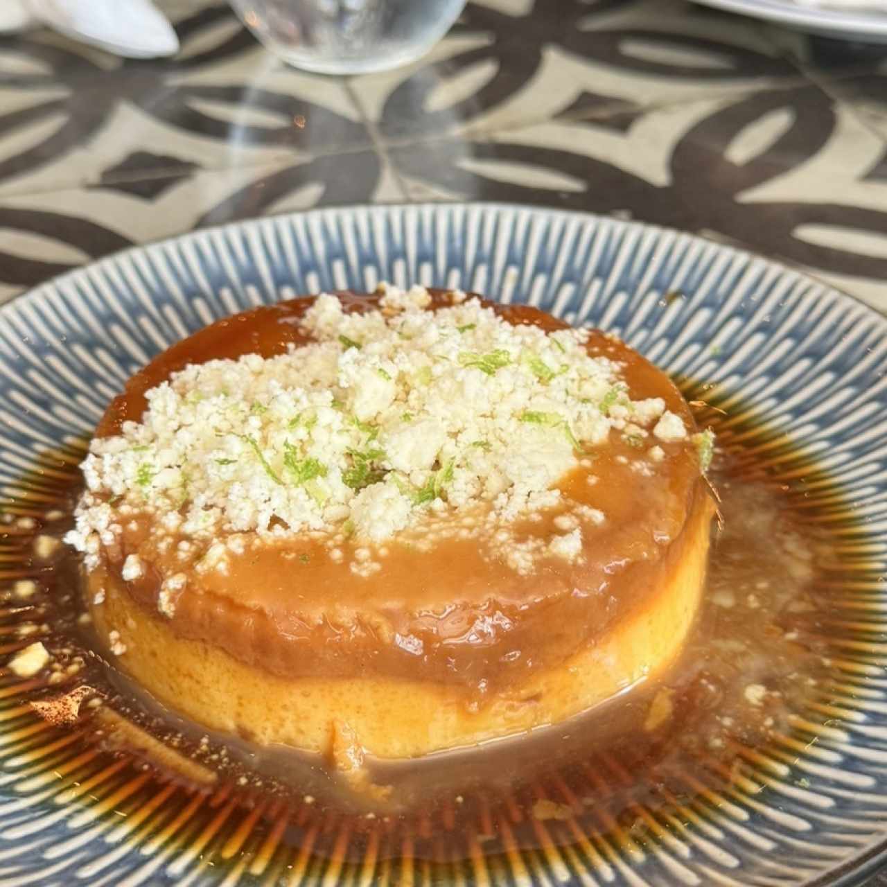 Flan de café con queso blanco