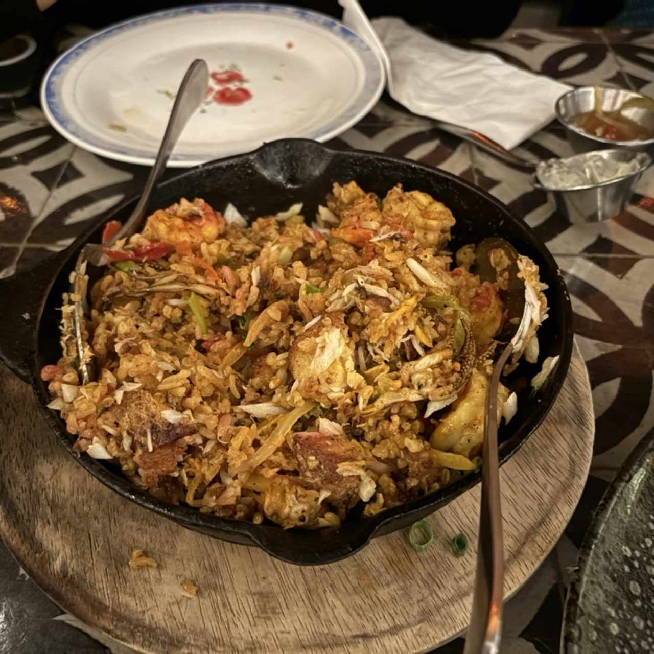 Arroz con Concolón de mariscos y Pescado