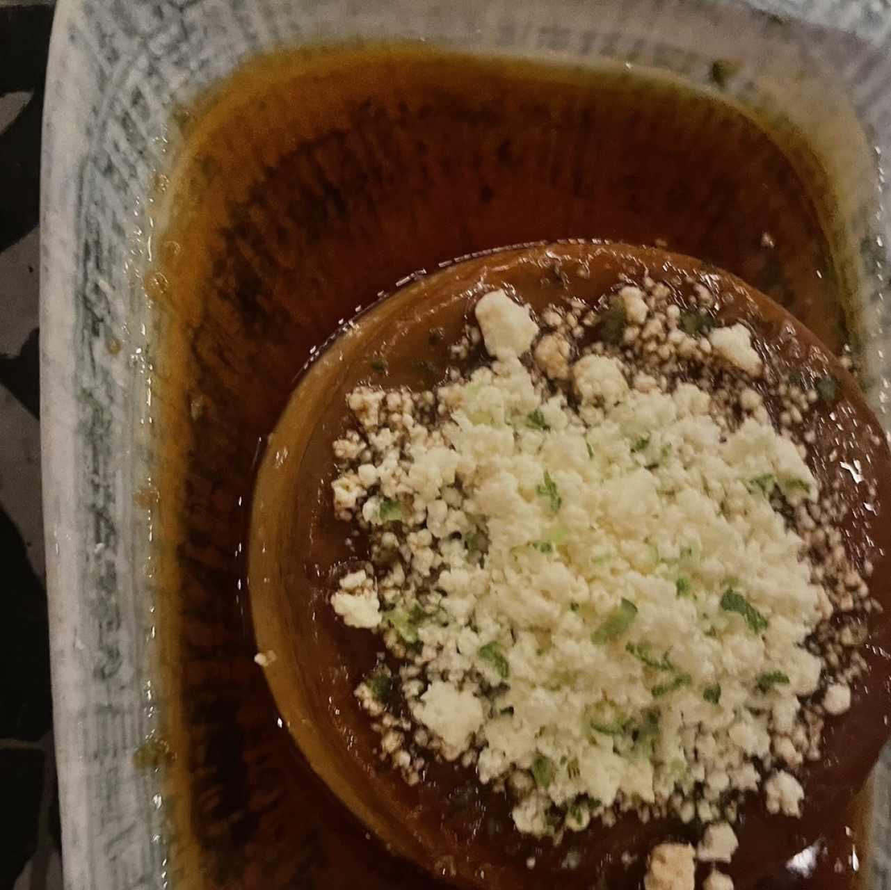 Flan de café con queso blanco