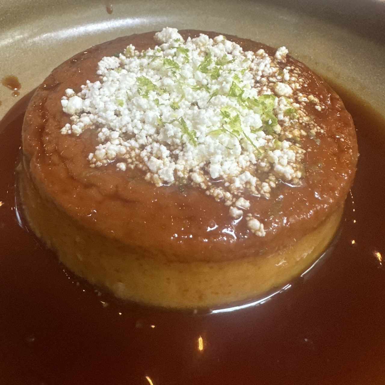 Flan de café con queso blanco