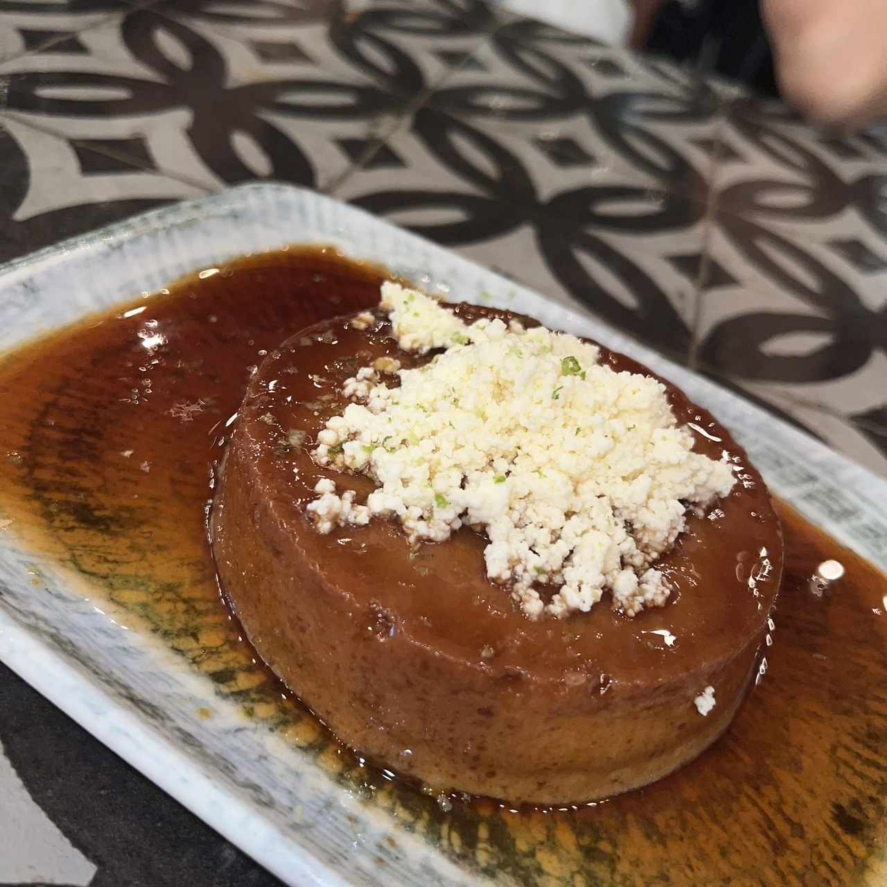 Flan de café con queso blanco 