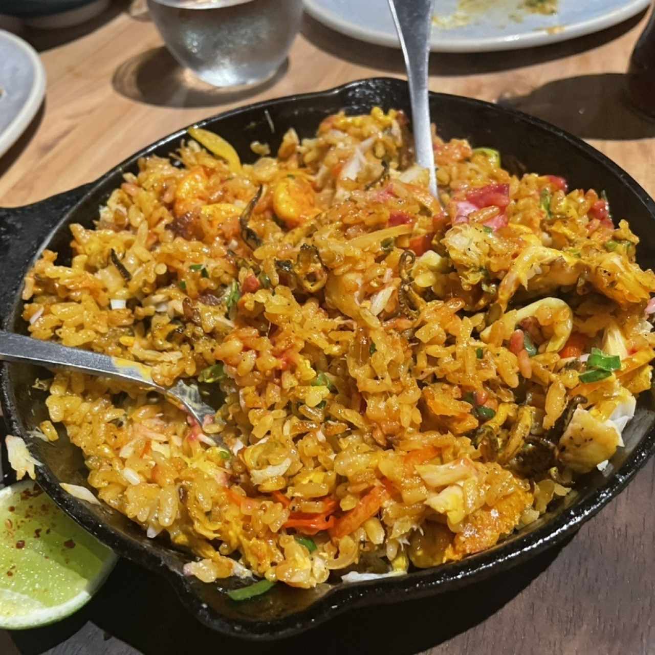 Arroz con Concolón de mariscos y Pescado