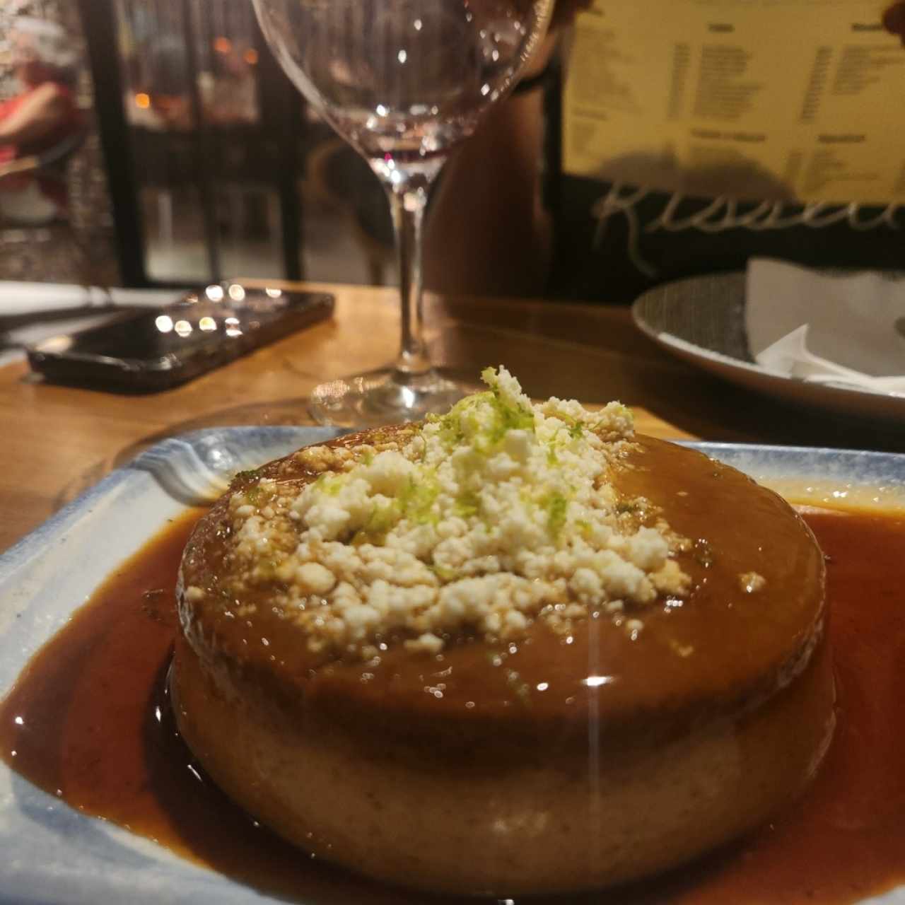 Flan de café con queso blanco