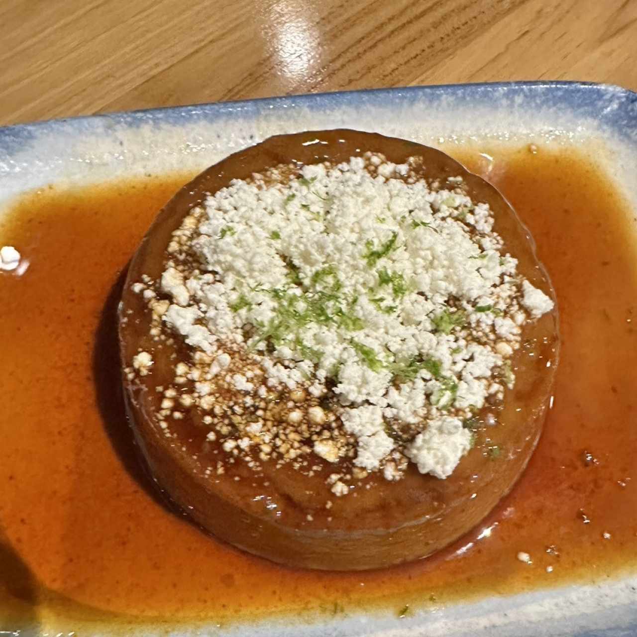 Flan de café con queso blanco