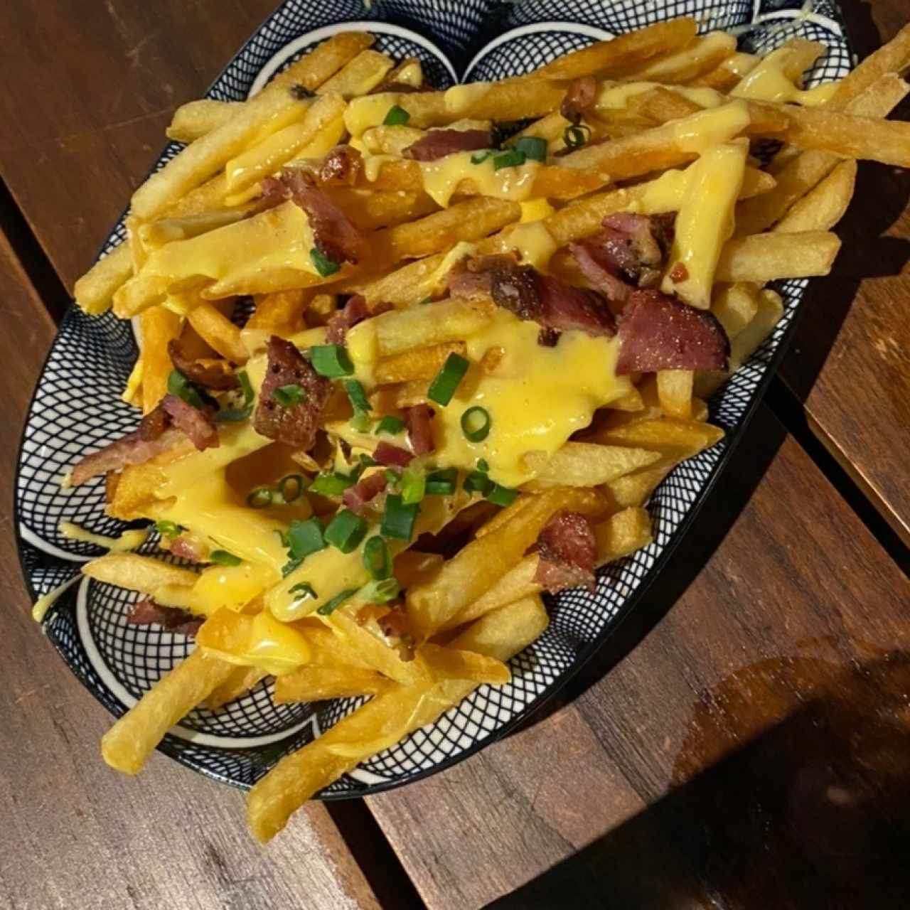 Papas con queso y bacon 