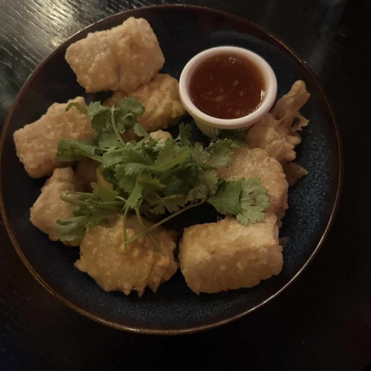 Tofu Frito con Salsa Thai
