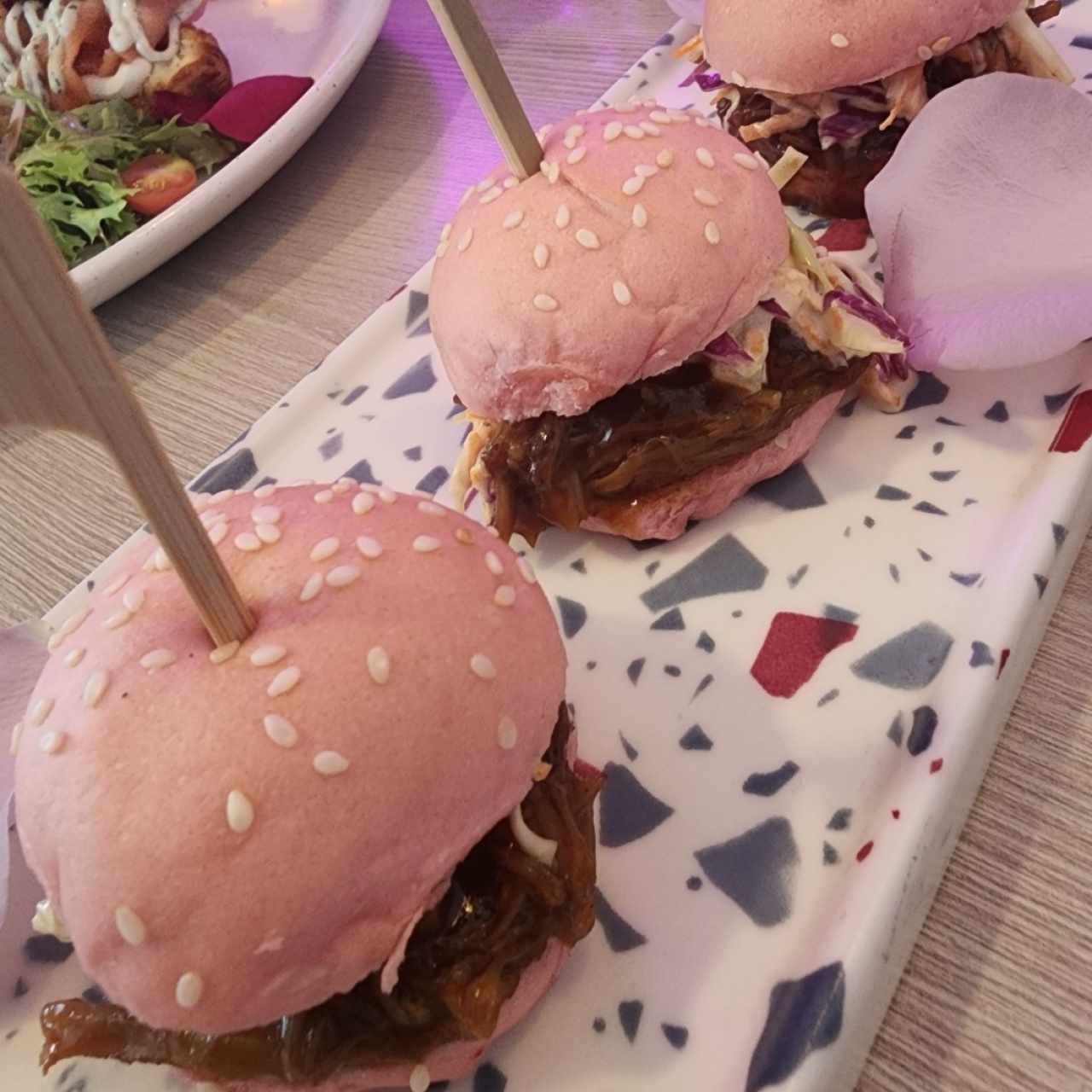 Pink Pulled Pork Sliders