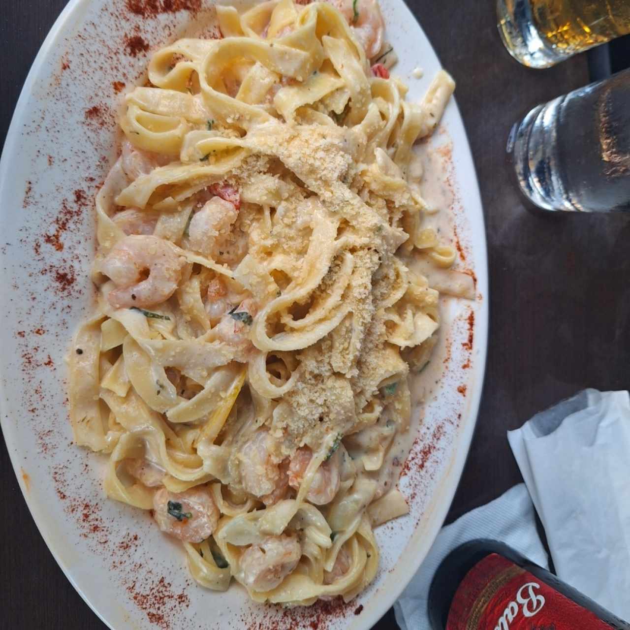 pasta con camarones