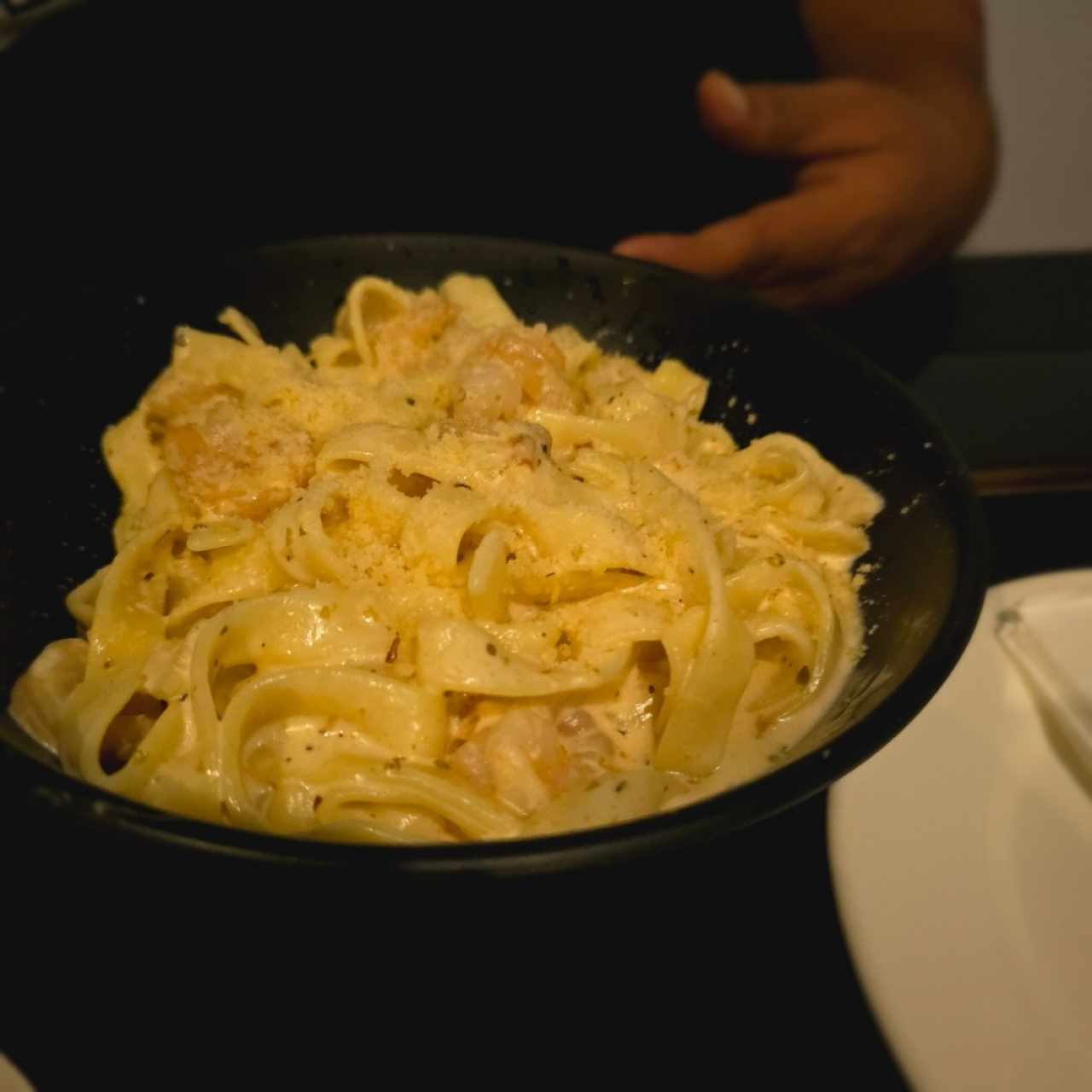 Pasta con camarones