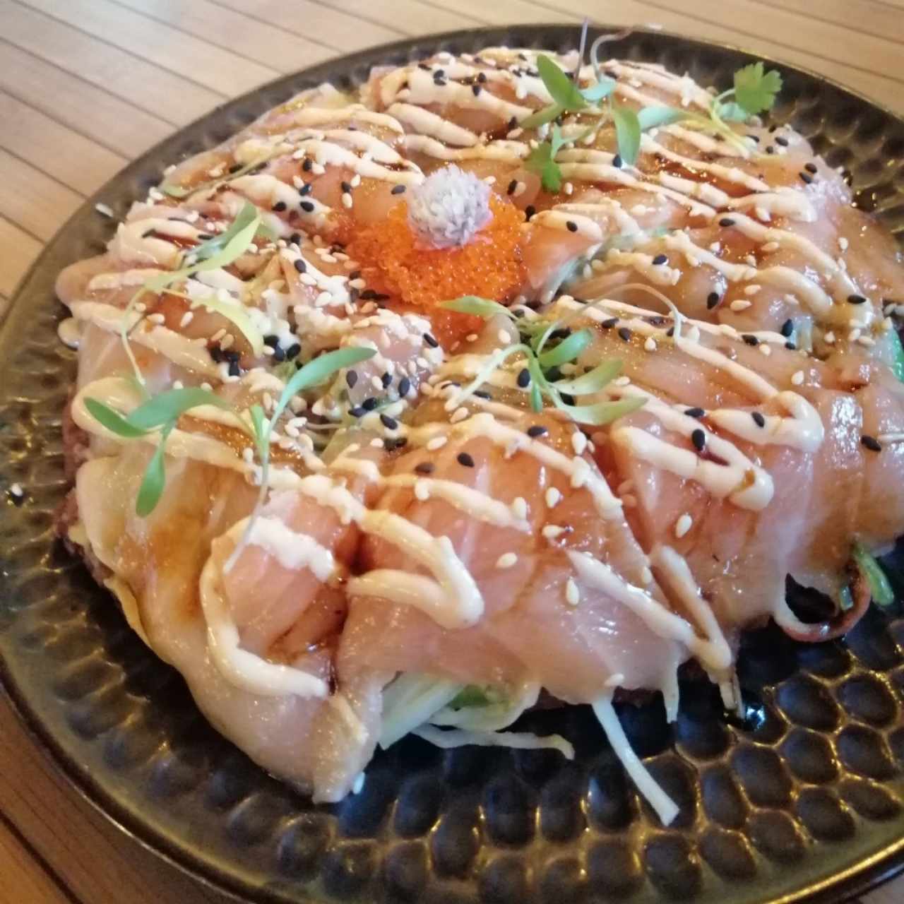 Sushi pizza de Salmon