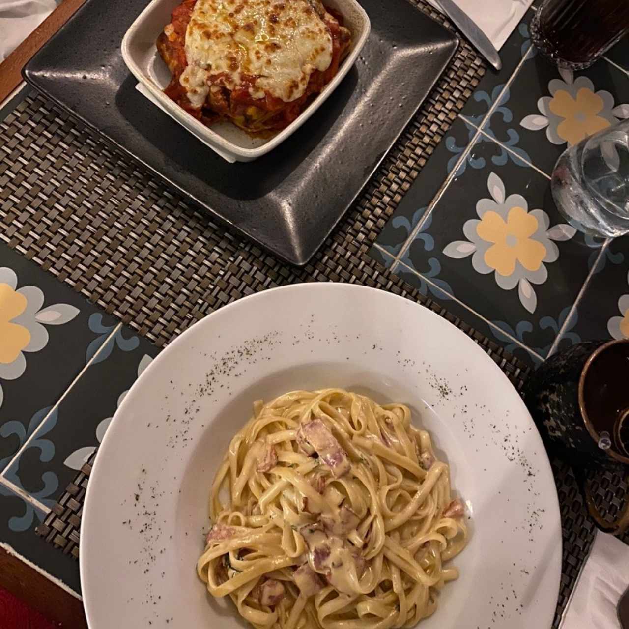 Pastas - Carbonara Clásica & lasagna de Pollo