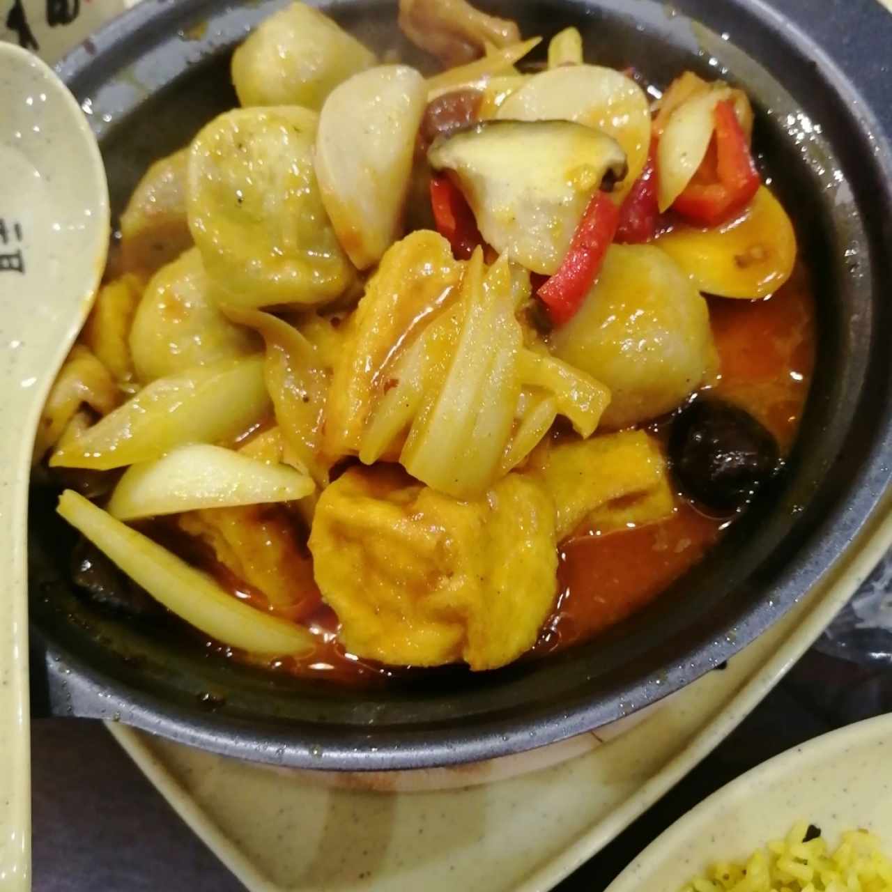 Tofu curry con vegtales