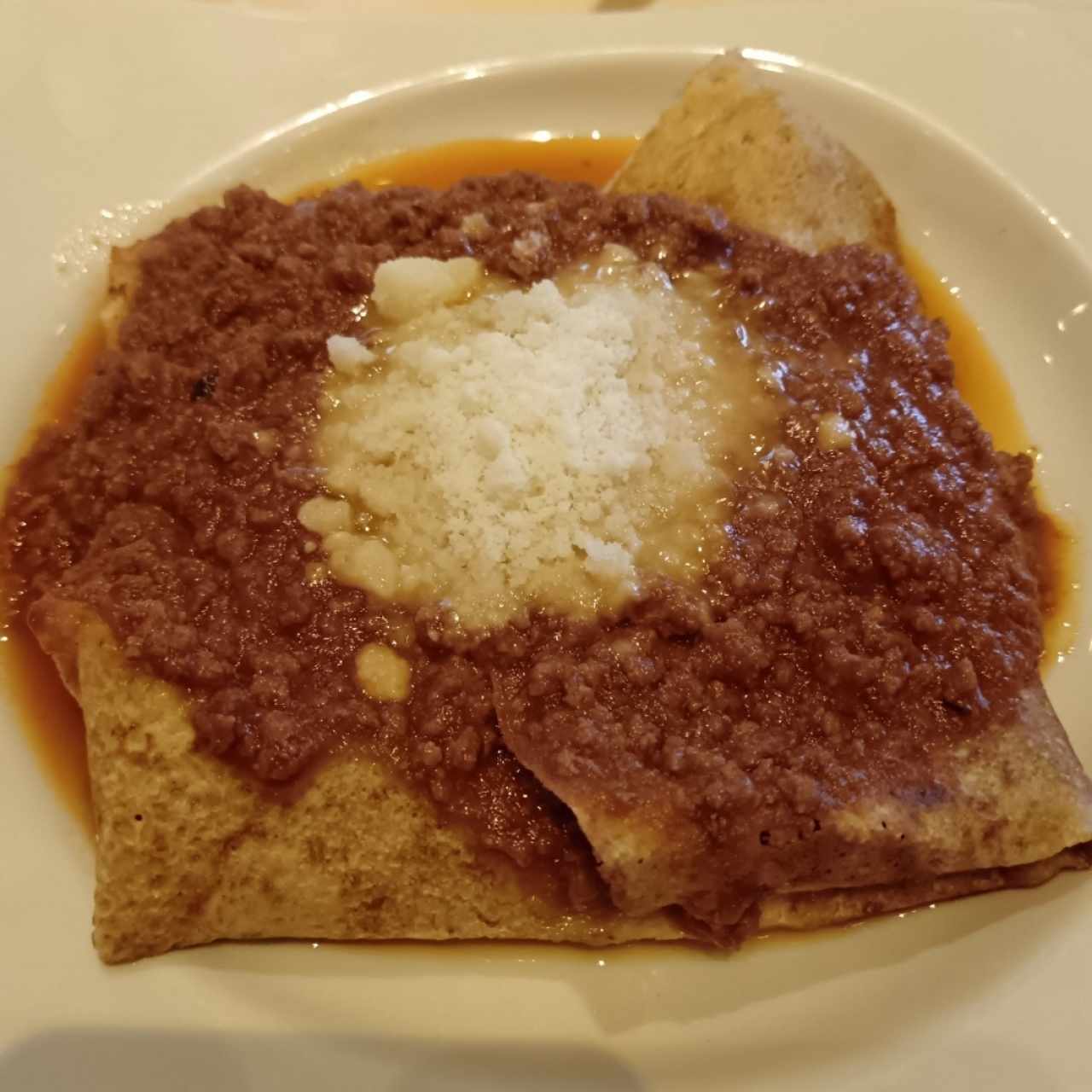 Crepes de Boloñesa y Queso