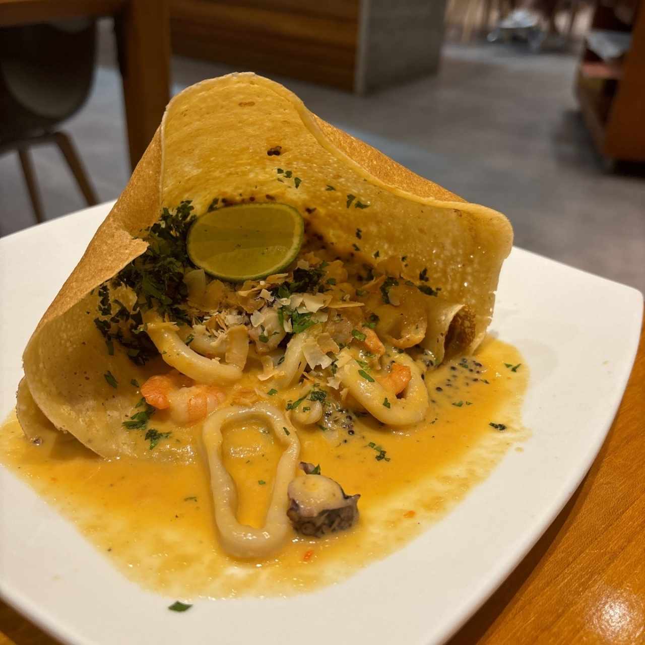 Nuevo crepe de mariscos 